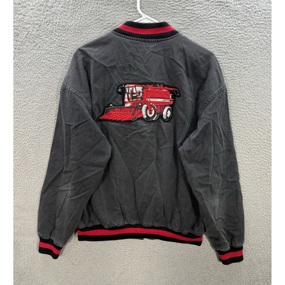 Vintage Swingster Jacket Mens Large Black Case Tractors Workwear Made In USA 90s